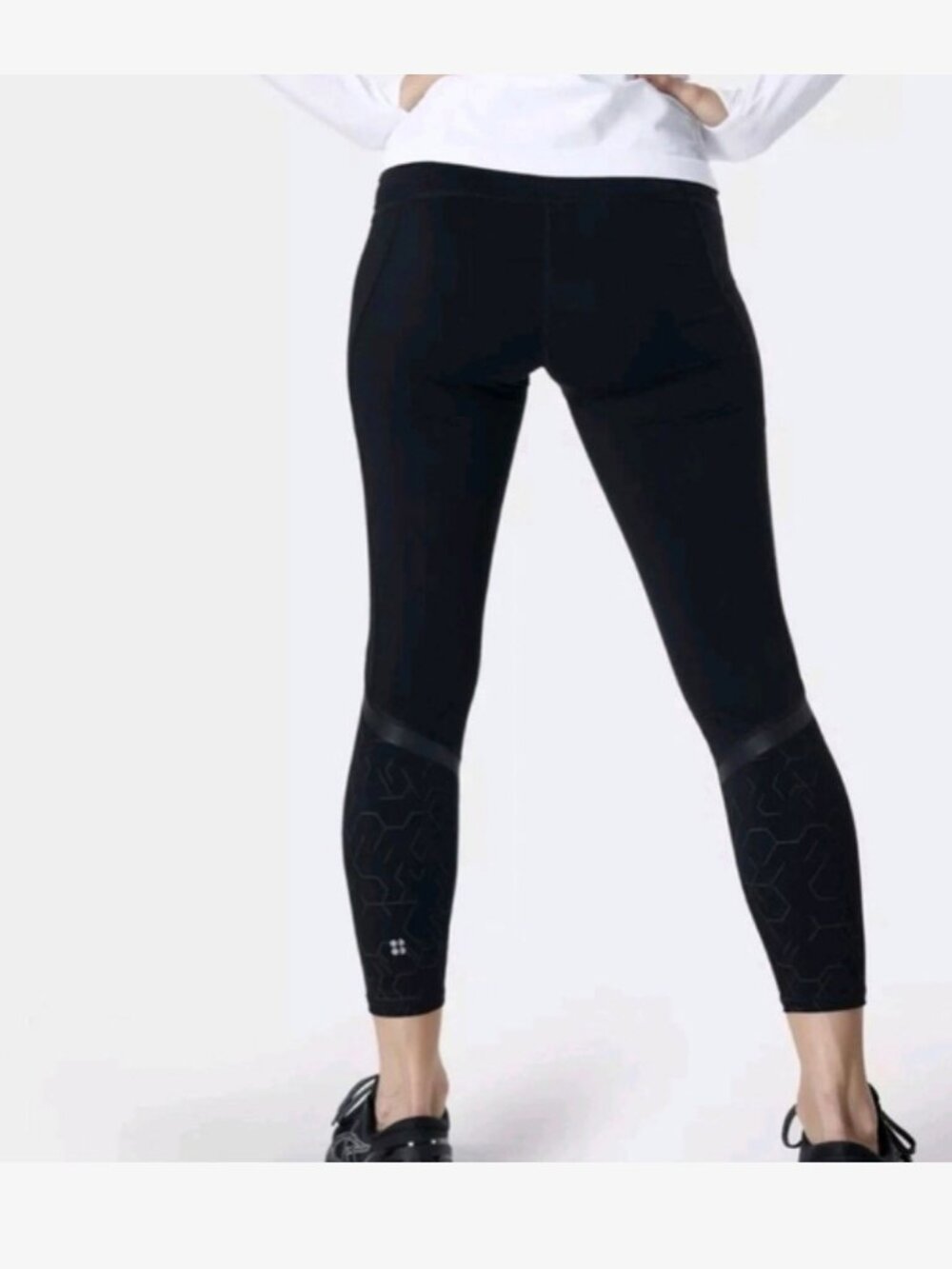 Sweaty Betty Zero Gravity Reflective Leggings High Rise Side Pockets (L) 26"